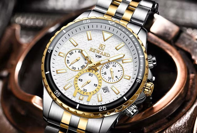 REWARD 81101 VIP Business High Quality Watch Original Stainless Steel Date Display Watch For Men's