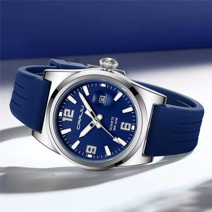 CRRJU Kajun 5027 Men's Women's Waterproof Quartz Movement Dial Alloy Silicone