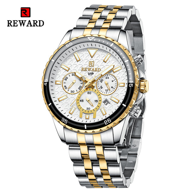 REWARD 81101 VIP Business High Quality Watch Original Stainless Steel Date Display Watch For Men's