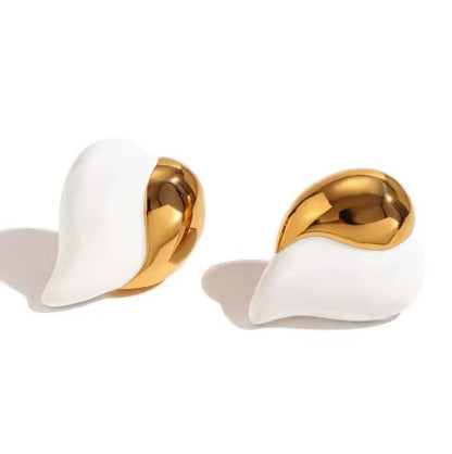 Dream show Summer 2025 Y2K Jewelry Colorful Enamel Heart Jewelry Gold Plated Earrings Stainless Steel Gift Ideas