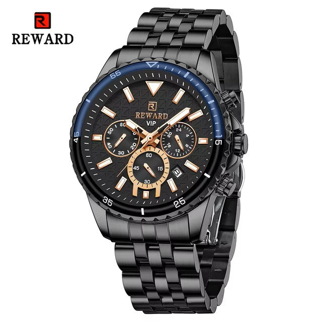 REWARD 81101 VIP Business High Quality Watch Original Stainless Steel Date Display Watch For Men's