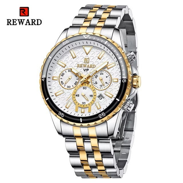 REWARD 81101 VIP Business High Quality Watch Original Stainless Steel Date Display Watch For Men's