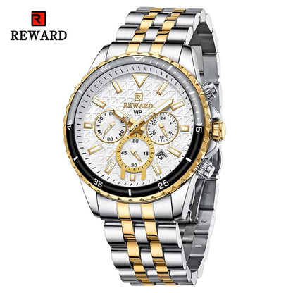 REWARD 81101 VIP Business High Quality Watch Original Stainless Steel Date Display Watch For Men's