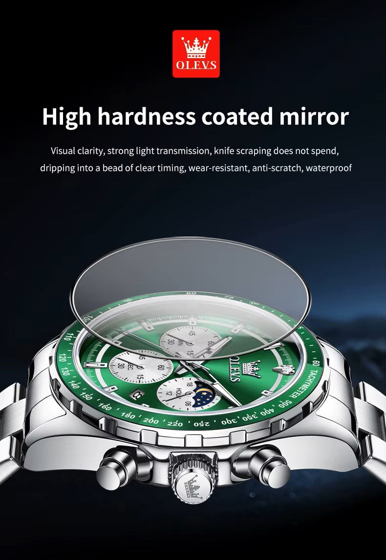 OLEVS 2945 Luxury & Hight Quality Quartz Calendar Waterproof Stainless Steel Watch For Men's