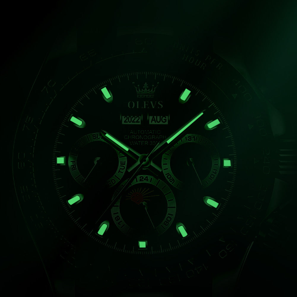 OLEVS 6654 New Design  Watch Modern Stainless Steel Luminous Automatic Business Watch For Men's