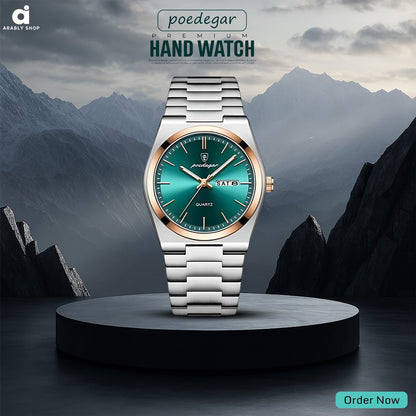 Poedagar 930 Luminous Hands Quartz Watch For Mena Fashion Business Calendar Luxury Stainless Steel Watches For Men's