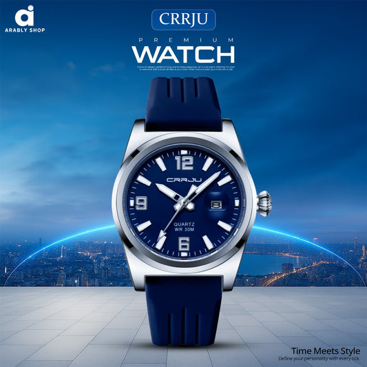 CRRJU Kajun 5027 Men's Women's Waterproof Quartz Movement Dial Alloy Silicone