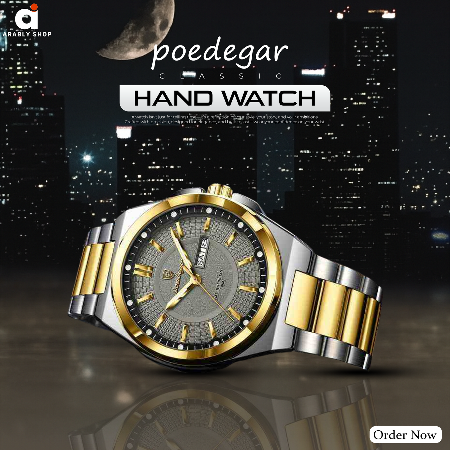 POEDAGAR 896 New Luxury & Business Waterproof Stainless Steel Luminous Watch For Men's